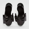 GOYA Black Nappa Bow Leather Sandals