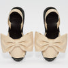 GOYA Crema Nappa Bow Leather Sandals