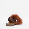 GOYA Terracotta Curly 'Goat' Shearling Sandals