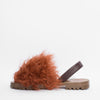 GOYA Terracotta Curly 'Goat' Shearling Sandals