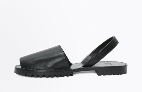 LEVA, Black Nappa Leather Sandals