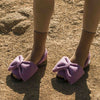 GOYA Violet Oversized Felt Bow Sandals