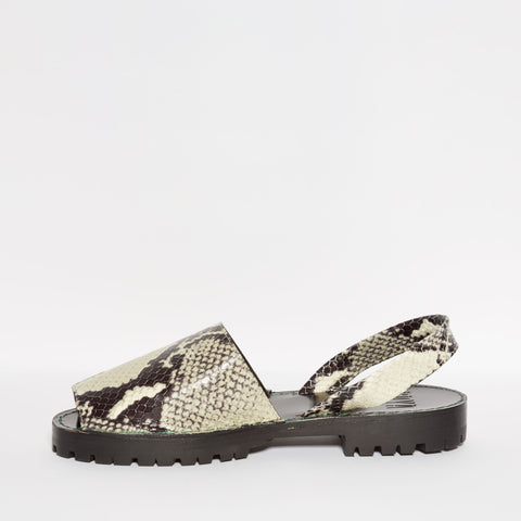 Grey snakeskin sandals clearance