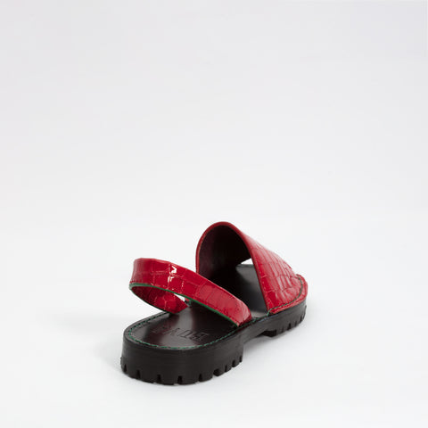 Red croc store sandals