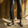 GOYA Slate Crystal Embellished Felt Sandals