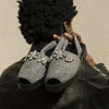 GOYA Slate Crystal Embellished Felt Sandals