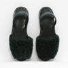 Goya Bosque Green Shearling Slide Pair